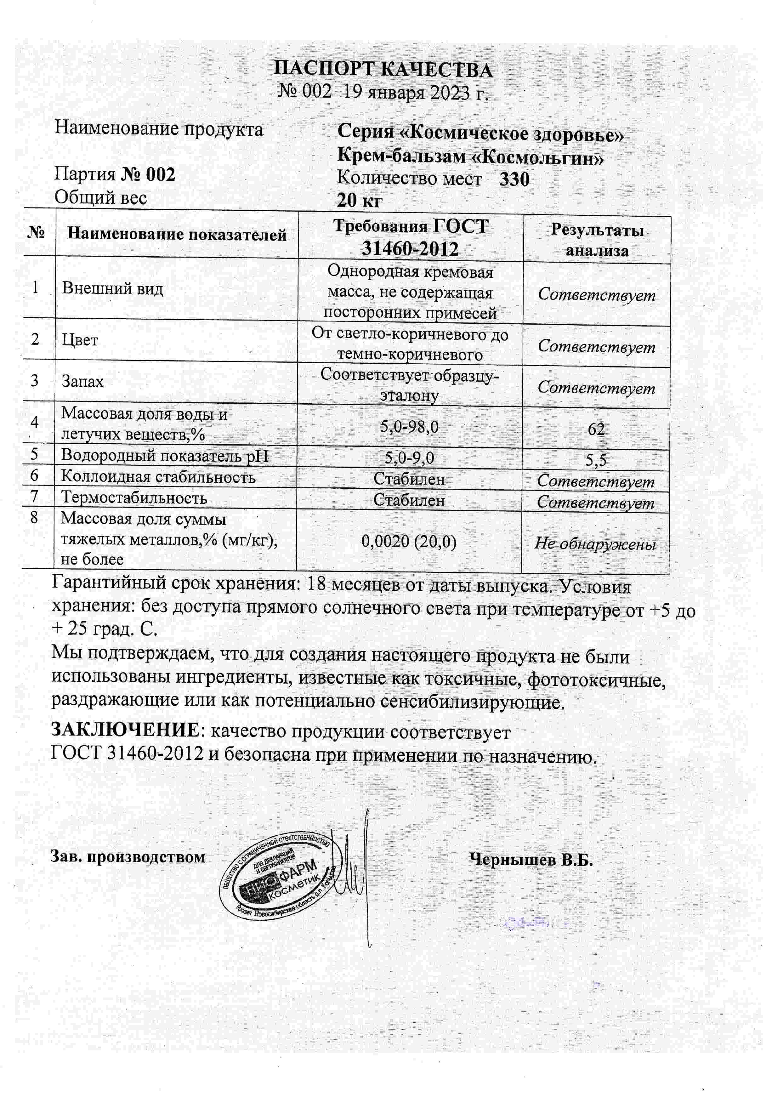 Паспорт №012023